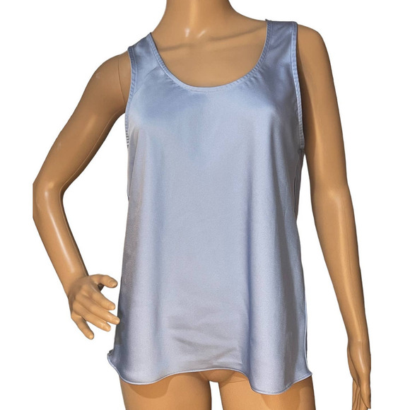 J Crew Womens Sleeveless Blouse Top Tank Satin Light Blue Small Gold Buttons - Picture 1 of 6